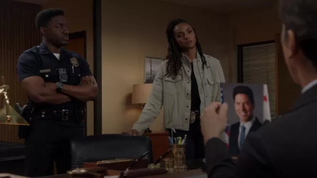 Rails Collins Gauze Jacket worn by Nyla Harper (Mekia Cox) as seen in The Rookie (S06E6)