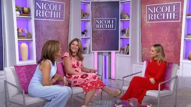 Proenza Schouler Lara Boucle Cut-Out Back Maxi Dress worn by Nicole Richie as seen in Today with Hoda & Jenna on April 10, 2024