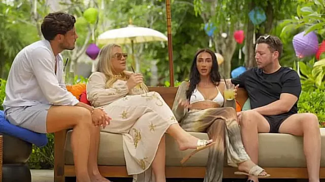 Warehouse Tatiana Alida X Warehouse Hand Embellished Horoscope Kimono worn by Saffron Lempriere as seen in The Only Way Is Essex (S33E03)