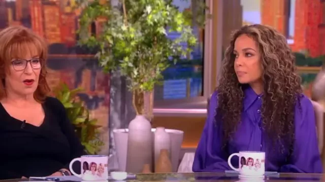 Zimmermann Natura Blouson Shirt worn by Sunny Hostin as seen in The View on April 11, 2024
