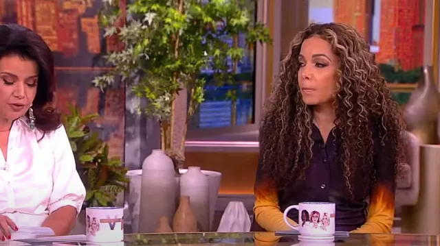 Altuzarra Claudia Dyed Button-Front Shirtdress worn by Sunny Hostin as seen in The View on  April 12, 2024