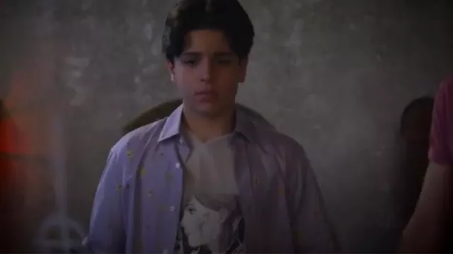 Le 31 Purple Fruit Dress Shirt worn by Kev Gardner (Niko Ceci) as seen in I Woke Up a Vampire (S02E01)
