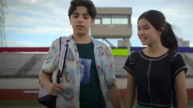 Fashion Nova Small Circle Short Sleeve Button Up worn by Kev Gardner (Niko Ceci) as seen in I Woke Up a Vampire (S02E01)