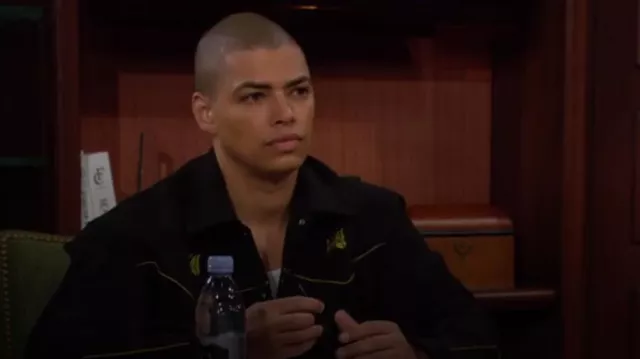 Needles Cowboy Butterfly-embroidered Jacket worn by  Zende Forrester Dominguez (Delon de Metz) as seen in The Bold and the Beautiful on  April 9, 2024
