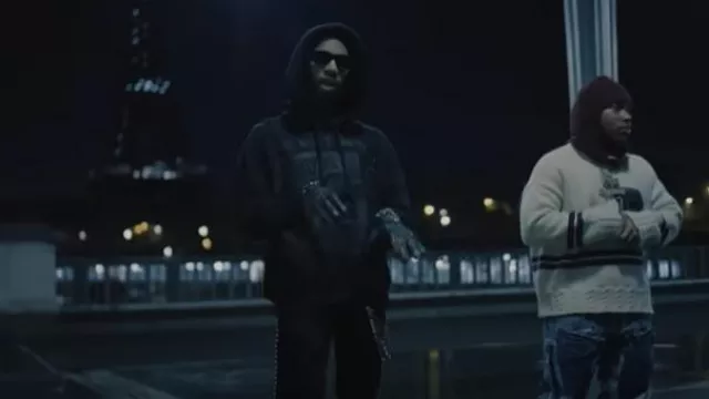Lanvin x Future Black "Who's We" Hoodie worn by Key Glock in Zo Trapalot & Key Glock - Tag Team (Official Music Video)