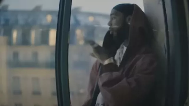R13 Faded Red Hooded Workwear Jacket worn by Key Glock in Zo Trapalot & Key Glock - Tag Team (Official Music Video)