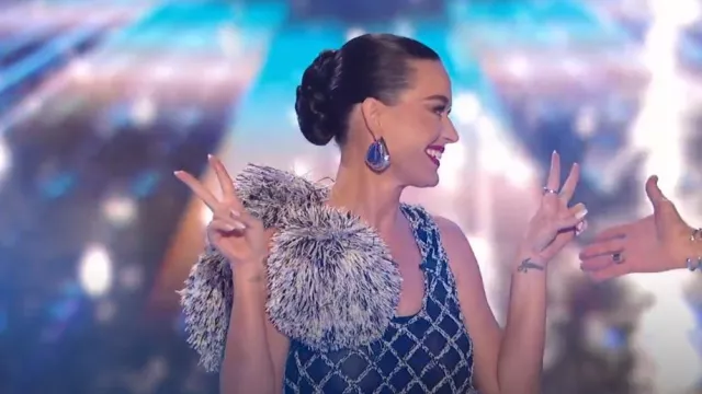 Bottega Veneta Large Fin Ear­rings worn by Katy Perry as seen in American Idol (S22E10)