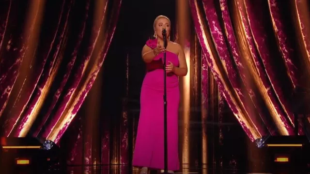 Ignite Evenings Ruched Waist Gown worn by Kennedy Reid as seen in American Idol (S22E10)