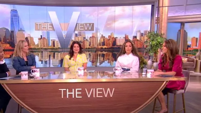 Simkhai Maddy Denim & Knit Midi Skirt worn by Sunny Hostin as seen in The View on April 15, 2024
