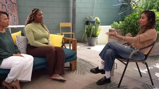 Prada Triangle Logo Loafer worn by Elaine Welteroth as seen in Today on April 15, 2024