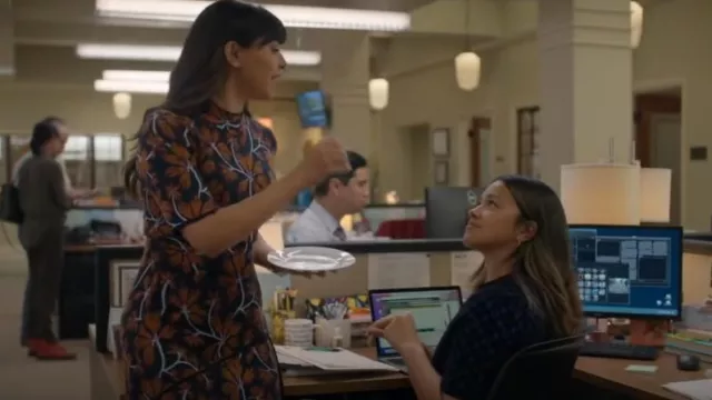 Ulla Johnson Floral Jacquard Top worn by Sam (Hannah Simone) as seen in Not Dead Yet (S02E08)