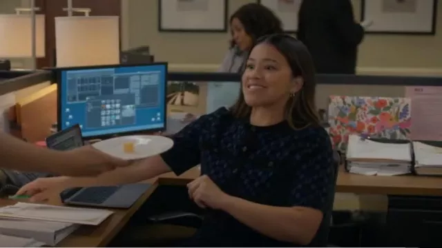Maje Reveillon Dress worn by Nell Serrano (Gina Rodriguez) as seen in Not Dead Yet (S02E08)