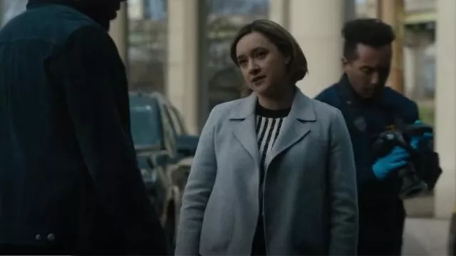 Theory Cropped Open Front Jacket in Double-Face Wool-Cashmere worn by Special Agent Hana Gibson (Keisha Castle-Hughes) as seen in FBI: Most Wanted (S05E09)