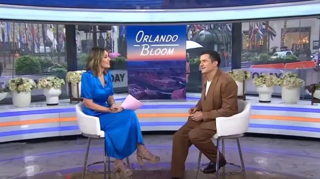 Prada Scalloped Suede Platform Sandal worn by Savannah Guthrie as seen in Today on April 18 2024 Spotern