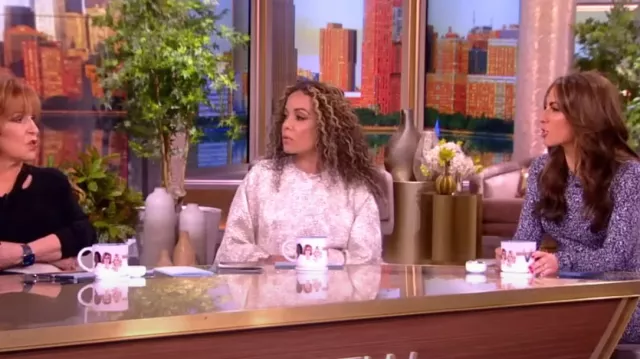 Dries Van Noten Capo Floral Silk Jacquard Blouse worn by Sunny Hostin as seen in The View on April 18, 2024
