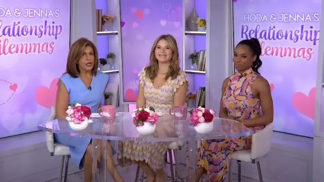 Vestido midi AFRM Poste en verano Butterfly usado por Devyn Simone como se ve en Today with Hoda & Jenna el 19 de abril de 2024