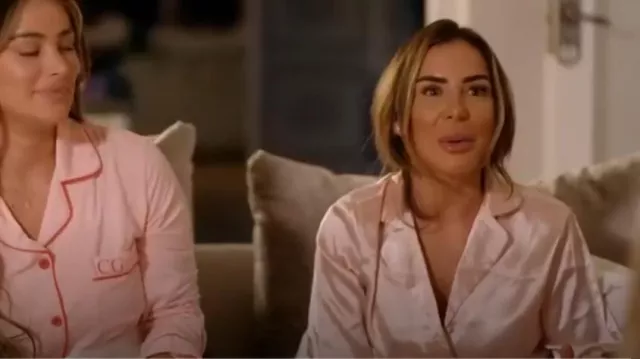 Boohoo Over­sized Py­ja­ma Set worn by Elma Pazar as seen in The Only Way Is Essex (S33E05)