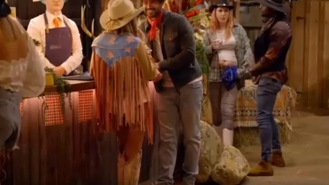 Public Desire Jacksonville Pink Flame Motif Western Stilleto Heeled Over the Knee Boot worn by Ella Wise as seen in The Only Way Is Essex (S33E05)
