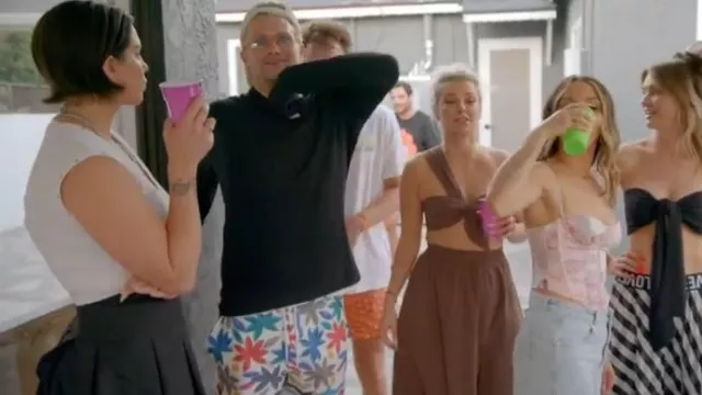Reiss Multi Arizona Floral Print Drawstring Swim Shorts worn by Tom Schwartz as seen in Vanderpump Rules (S11E13)