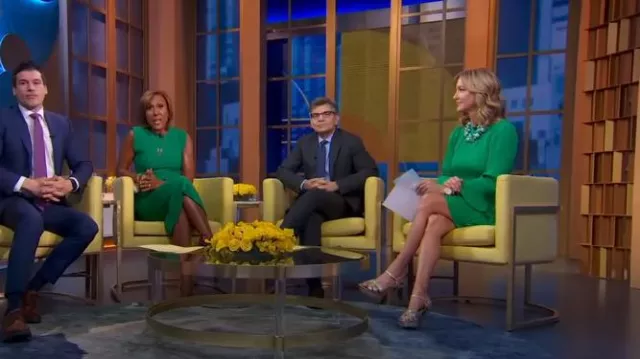Maje Bateau Neckline Mini Dress worn by Lara Spencer as seen in Good  Morning America on April 23, 2024 | Spotern