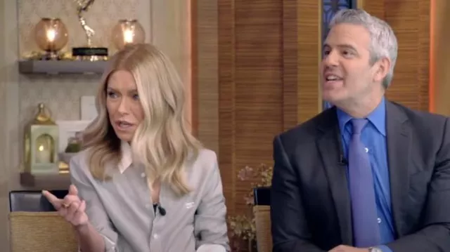 Celine Romy Shirt worn by Kelly Ripa as seen in LIVE with Kelly and Mark on April 22, 2024