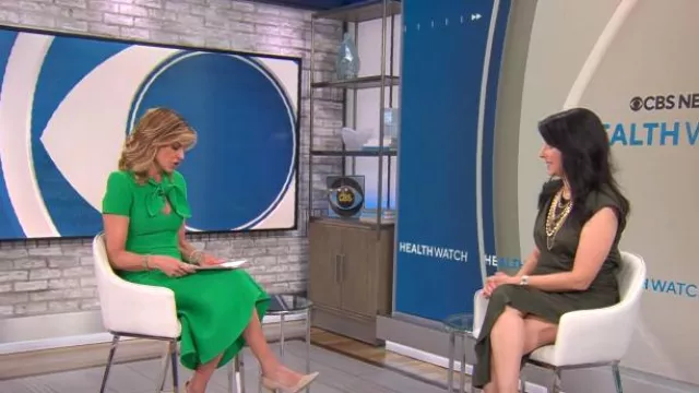 Veronica Beard Merrith Dress worn by Celine Gounder as seen in CBS Mornings on April 25, 2024