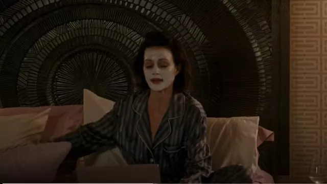 Morgan Lane Tommy Striped Pajama Set worn by Grace Gordon Greene (Carla Gugino) as seen in The Girls on the Bus (S01E08)