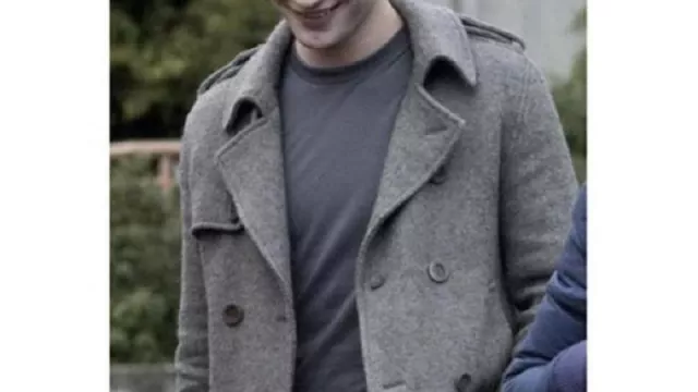Mens Grey Wool Jacket of Edward Cullen (Robert Pattinson) in Twilight
