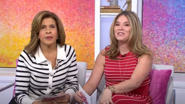 Veronica Beard Cheshire Cashmere Cardigan Sweater worn by Hoda Kotb as seen in Today with Hoda & Jenna on April 26, 2024