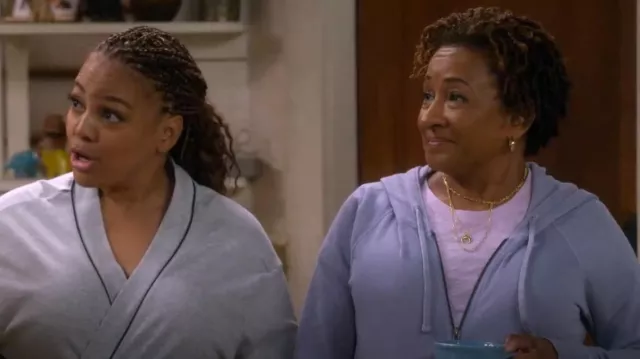 Madewell Mixed Chain Chunky Crescent Moon Necklace Set worn by Lucretia Turner (Wanda Sykes) as seen in The Upshaws (S05E06)