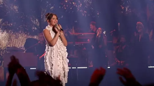 Fanci Club The Par­adise City Dress worn by Mckenna Breinholt as seen in American Idol (S22E13)