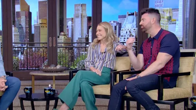 Acne Studios Tyrah Pants worn by Kelly Ripa as seen in LIVE with Kelly and Mark on April 29, 2024