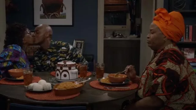 Zuri Sillystring Top worn by Olu (Shola Adewusi) as seen in Bob Hearts Abishola (S05E12)