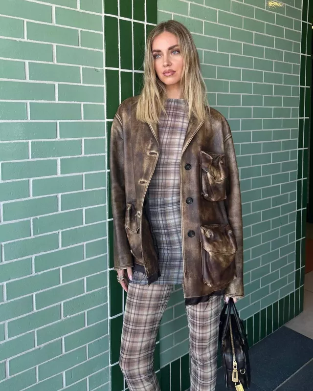 Miu Miu Matelasse Nappa Leather Top Handle Bag worn by Chiara Ferragni on her Instagram Story on May 1, 2024