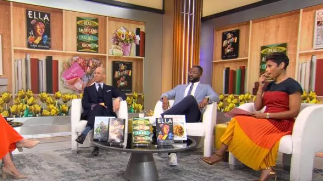 Akris Punto Pleated Techno Jersey Crewneck Dress worn by Jericka Duncan as seen in CBS Mornings on May 2, 2024