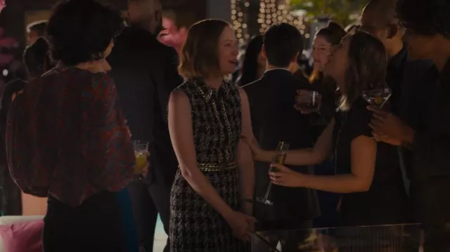 Alice + Olivia Tweed Mi­ni Dress worn by Ava (Hannah Einbinder) as seen in Hacks (S02E08)
