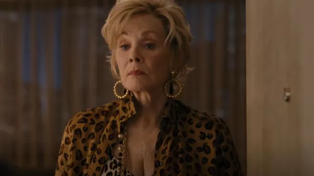 Rosetta Print­ed Blouse worn by Deborah Vance (Jean Smart) as seen in Hacks (S03E01)