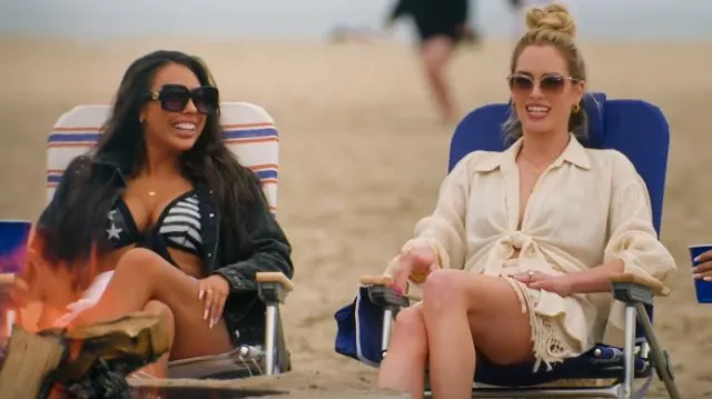 Gafas de sol cuadradas de gran tamaño Gucci, negras usadas por Kayla Cordona como se ve en Selling The OC (S03E02)