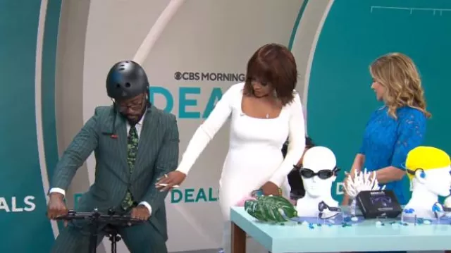 Vestido Rag and Bone Asher usado por Gayle King como se ve en CBS Mornings el 7 de mayo de 2024