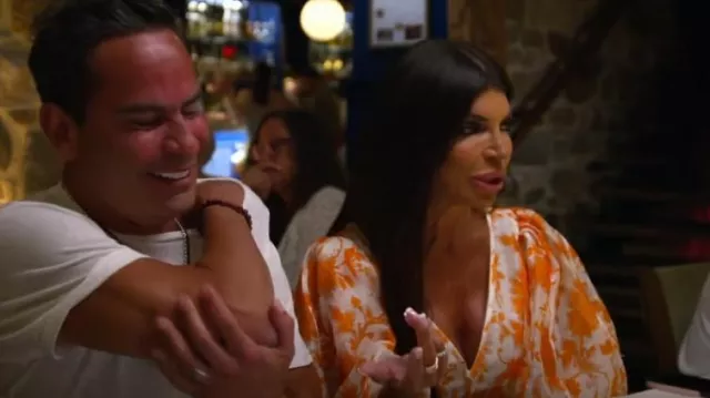 Zimmermann Postcard Puff-Sleeve Flared Mini Dress worn by Teresa Giudice as seen in The Real Housewives of New Jersey (S14E01)