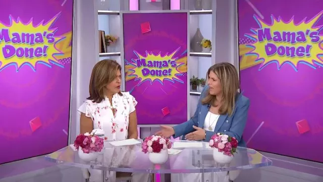Cece Floral Ruffle Pintuck Blouse worn by Hoda Kotb as seen in Today  with Hoda & Jenna on  May 8, 2024