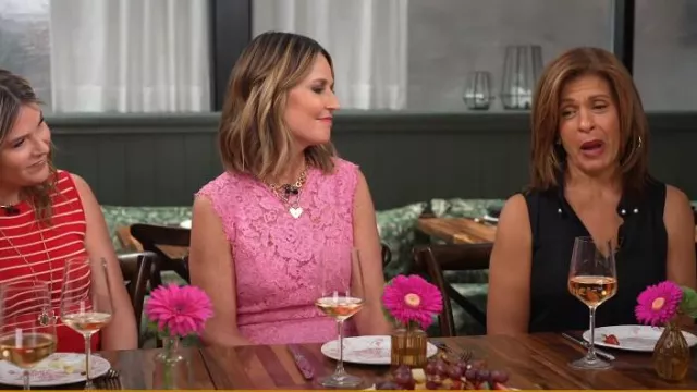 Dolce and Gabbana Lace Midi Dress worn by Savannah Guthrie as seen in Today on May 10, 2024
