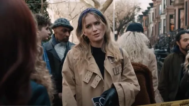 Ganni Bu­clle Coat worn by Quinn (Elizabeth Lail) as seen in Elsbeth (S01E08)