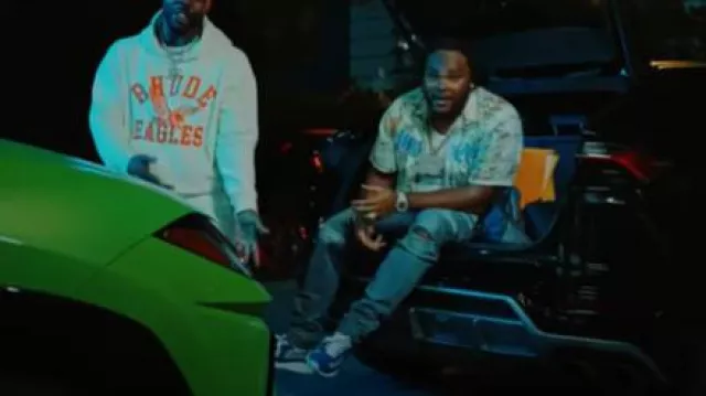 Prada Patent Aviation Blue & Silver 'Americas Cup' Sneakers worn by Tee Grizzley in Tee Grizzley - Swear to God (Feat. Future) [Official Video]