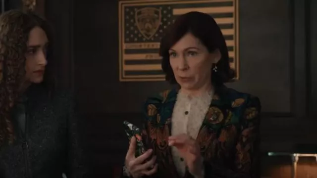 Dries Van Noten Em­broi­dered Blaz­er worn by Elsbeth Tascioni (Carrie Preston) as seen in Elsbeth (S01E08)