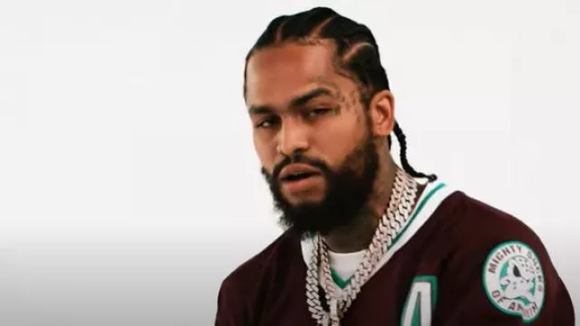 Mitchell & Ness 1996 Anaheim Ducks #8 Selane Purple Jersey worn by Dave East in Dave East - Living Single (Official Video)