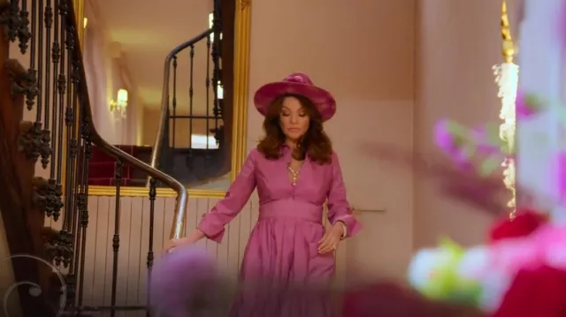 Repeat Tiered Cotton Blend Shirt Dress With Belt worn by Lisa Vanderpump as seen in Vanderpump Villa (S01E08)
