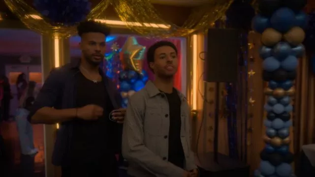 The Letters Boy Jack­et worn by Doug (Diggy Simmons) as seen in grown-ish (S06E15)