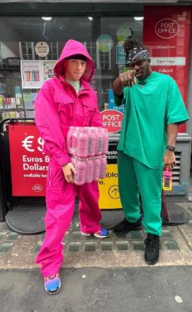 Stüssy Hot Pink GORE-TEX Trackpants worn by Central Cee on the Instagram account @centralcee