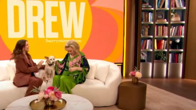 Silvia Tcherassi Bellagio Floral Off-The-Shoulder Blouse worn by Jean Smart as seen in The Drew Barrymore Show on May 7, 2024